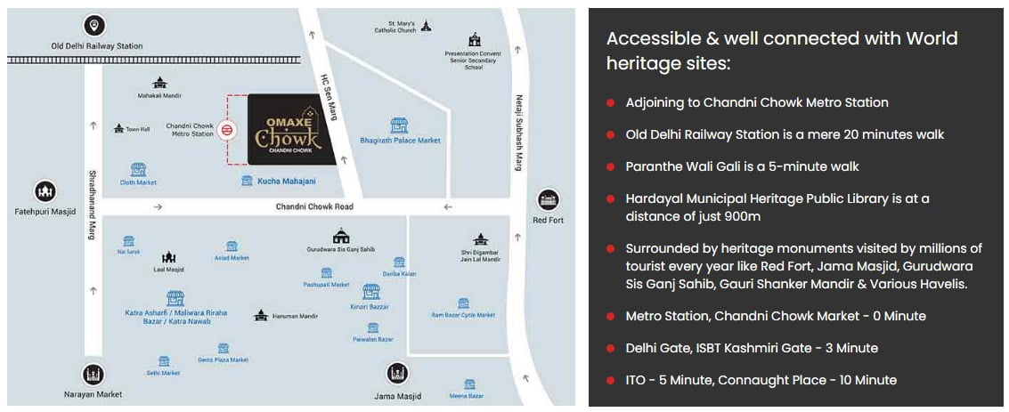 Omaxe Chandni chowk location map