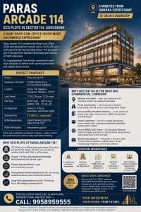 SCO Plots at Paras Arcade 114 Gurugram