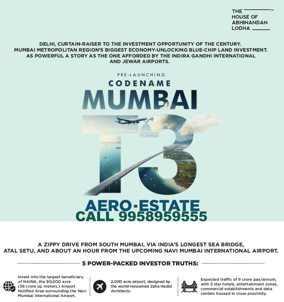 Abhinandan Lodha Plots call 9958959555 Mumbai T3 Aero-estate Navi Mumbai