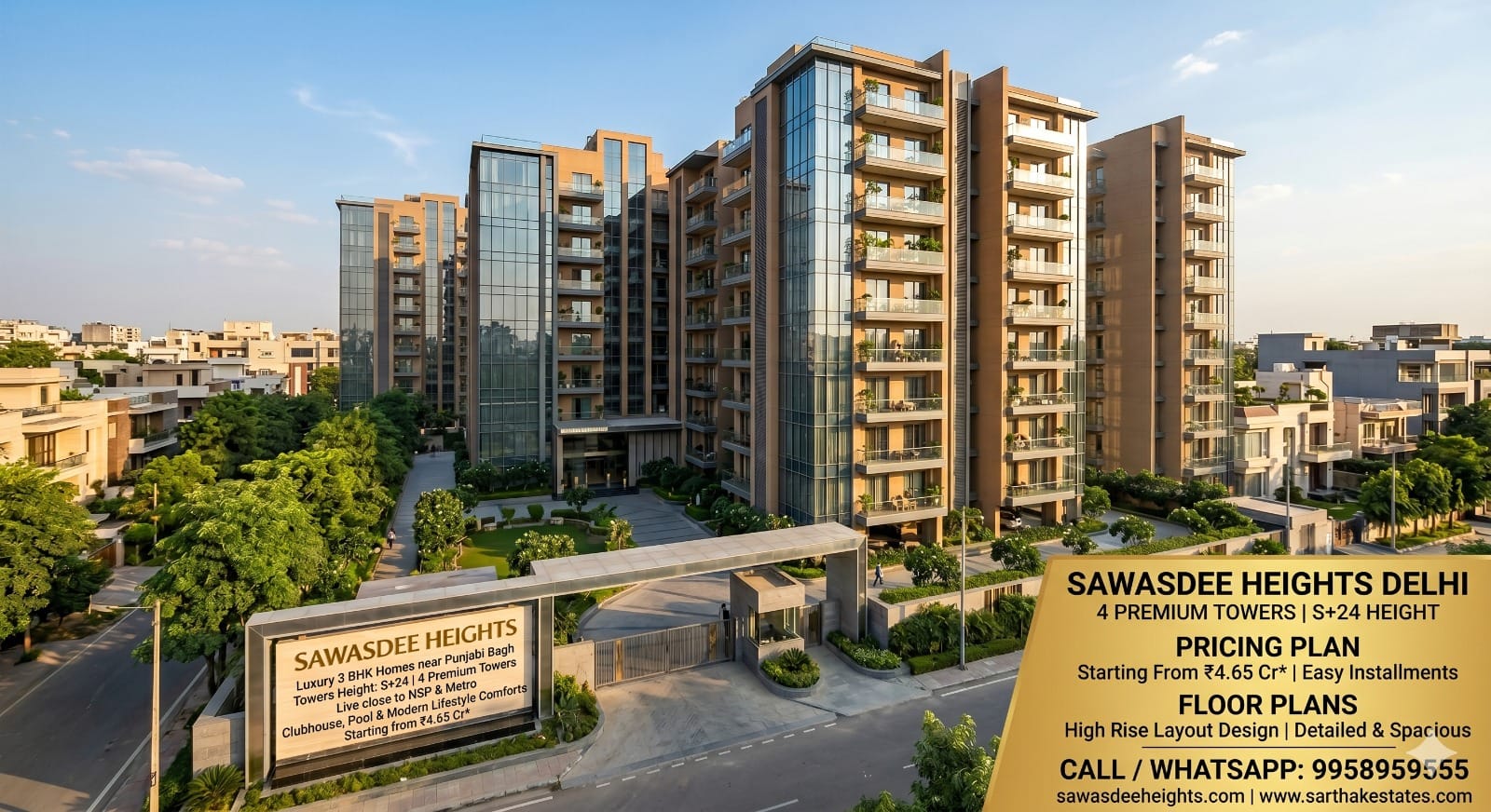 Sawasdee Heights Delhi | Towers Height - S+24 | 4 Premium Towers